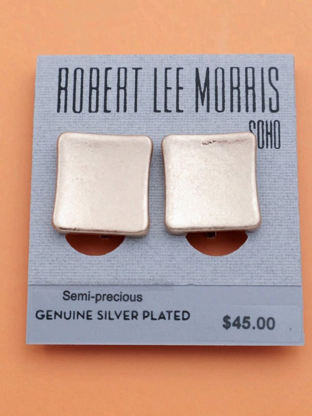 Robert Lee Morris Gold Square Earrings